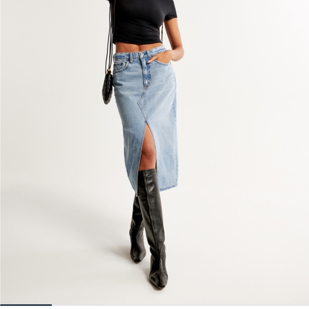 Abercrombie Denim Midi Skirt